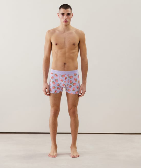 Boxer en coton à motifs pêche;
