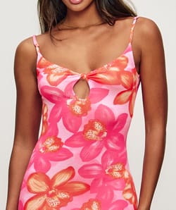 Long floral print dress;