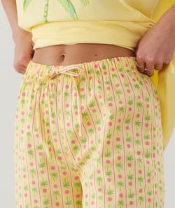Pantalon droit à motifs;