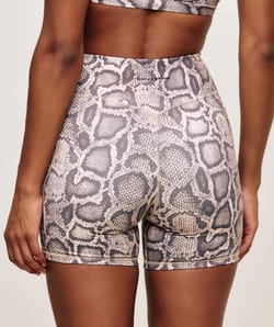 Snake print microfibre cycling shorts;