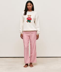 Ensemble sweatshirt molleton et pantalon flanelle;