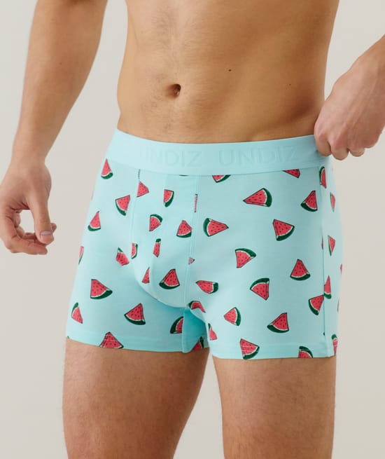 Cotton boxer shorts with pattern;