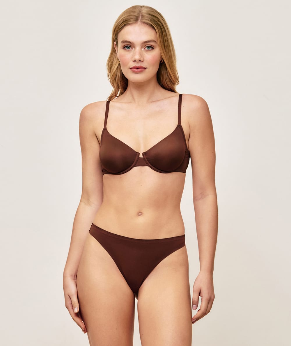 Microfibre balconette bra;