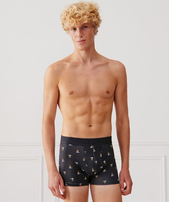Patterned microfibre boxer shorts;