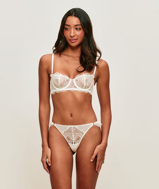 Mesh string and floral lace;