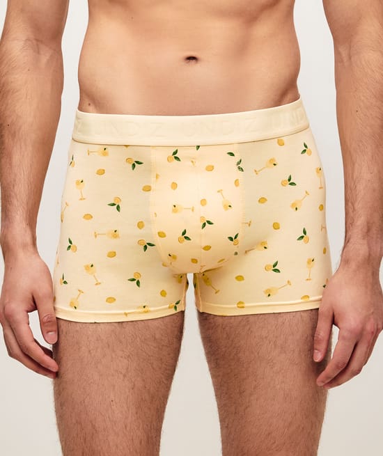 Boxer en coton imprim&eacute; cocktails et citrons;