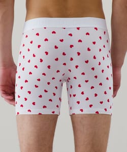 Boxer long en coton motifs coeurs;