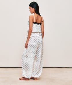 Satin polka dot tank top;