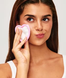 Reusable heart-shaped makeup remover pads;