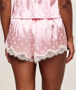 Short satin et dentelle motifs pois;