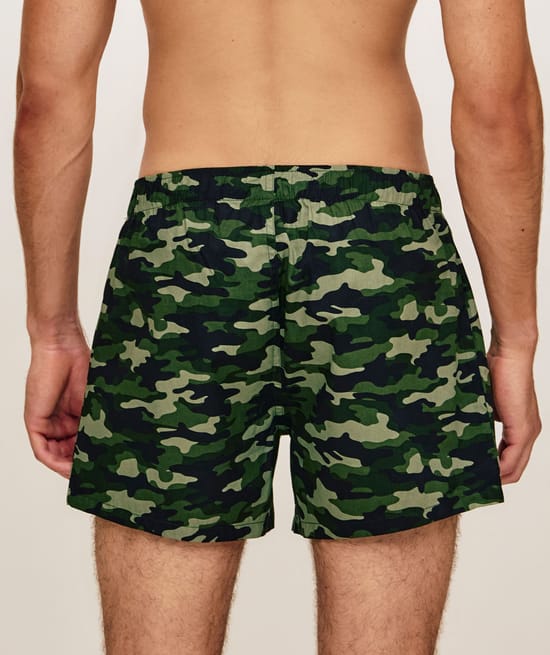 Cale&ccedil;on en coton &agrave; motif camouflage;
