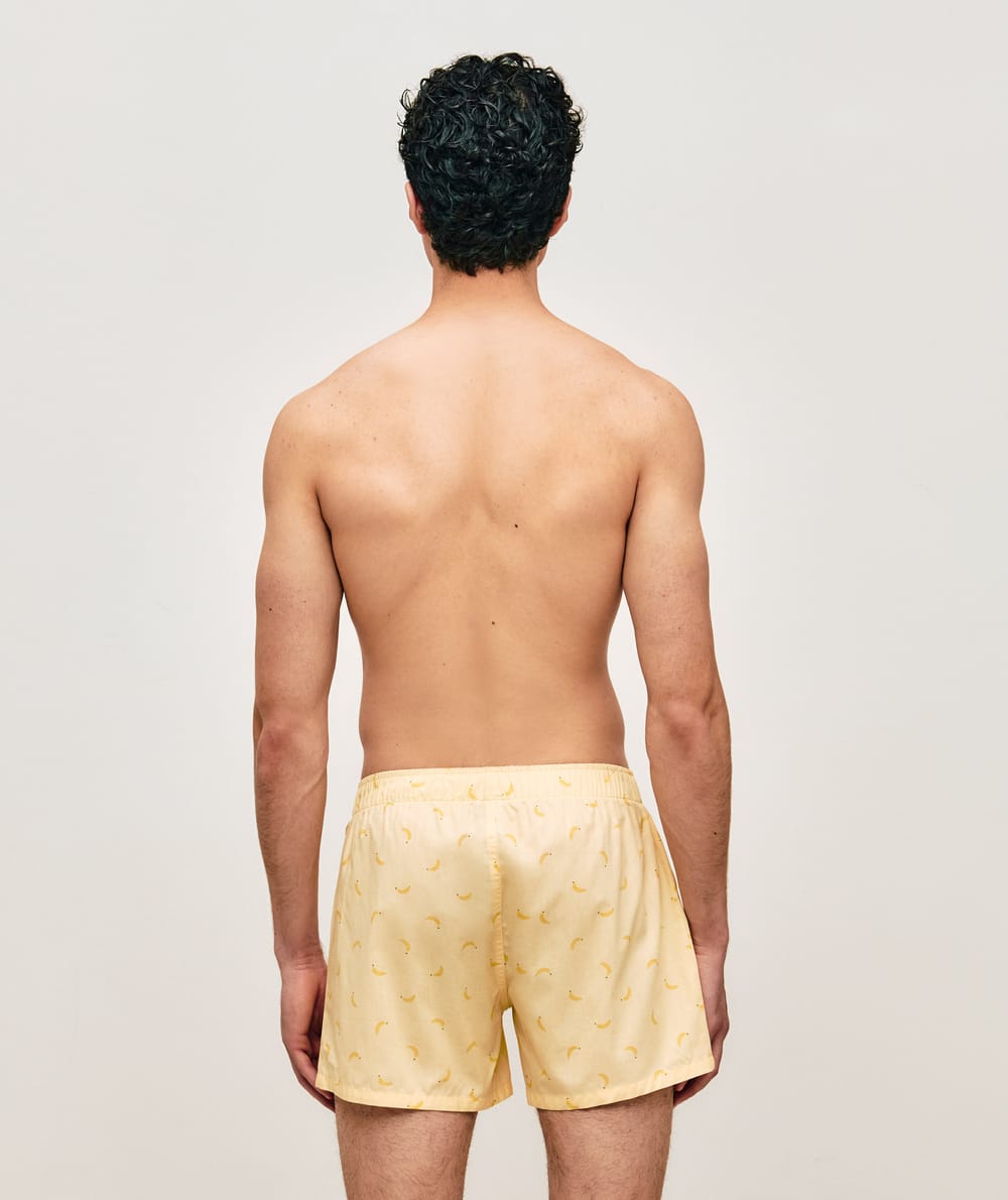 Katoenen boxershort met bananenprint;