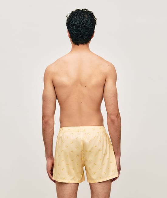 Katoenen boxershort met bananenprint;