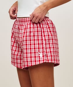Cotton shorts with Playboy embroidery;