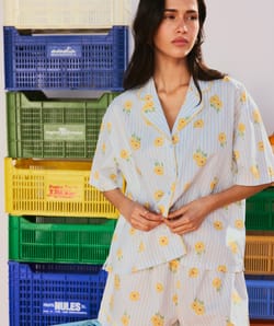 Sunflower printed cotton shirt;