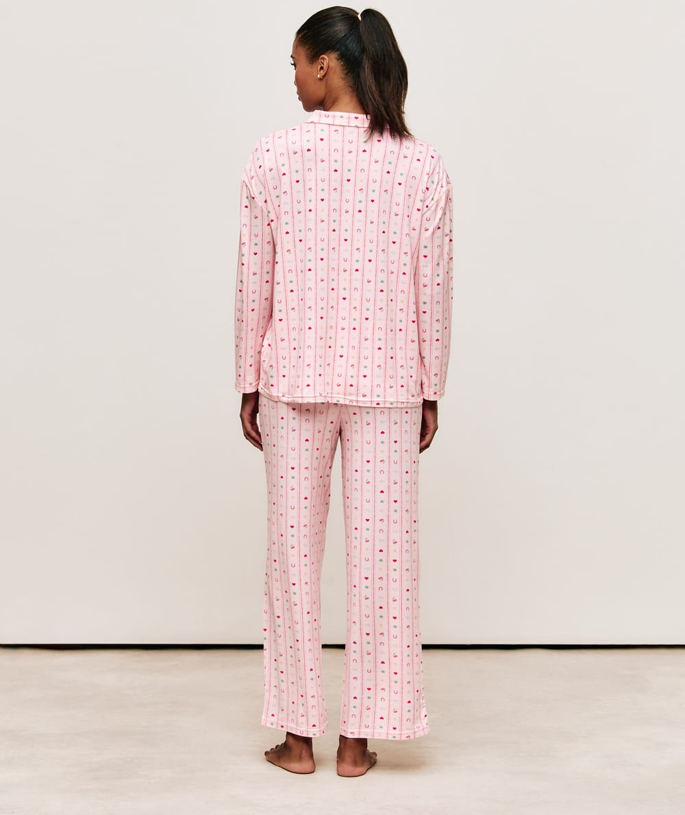 Patterned jersey pyjama set;