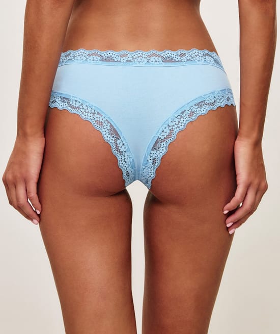 Cotton and lace cheeky knickers;