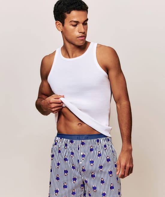 Caleçon à motifs en coton;