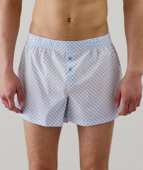 Checked boxer shorts;