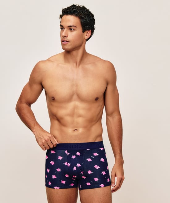 Cotton boxer with bear print;