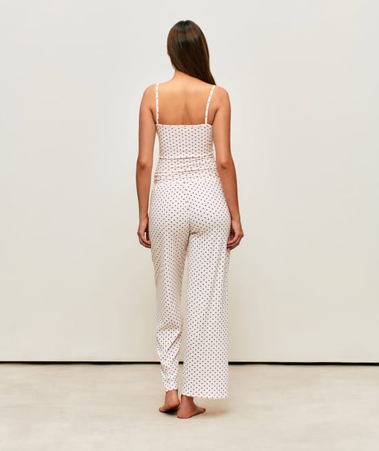 Jersey top with heart patterns;