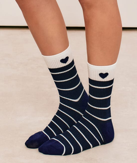 Pack of 3 pairs of cotton socks with patterns;