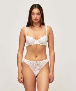 Floral lace balconette bra;