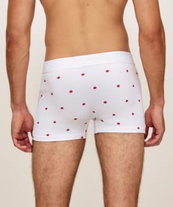 Microfiber boxer with mouth pattern;