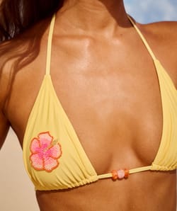 Triangle bikini top with beads;