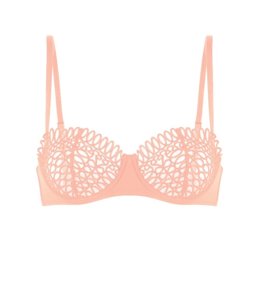 Embroidered basket bra;
