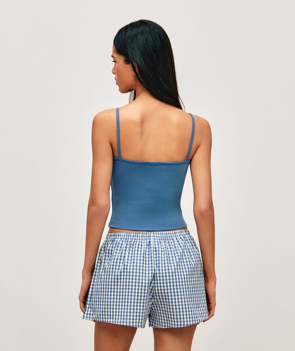 Pantalones cortos de algod&oacute;n vichy;