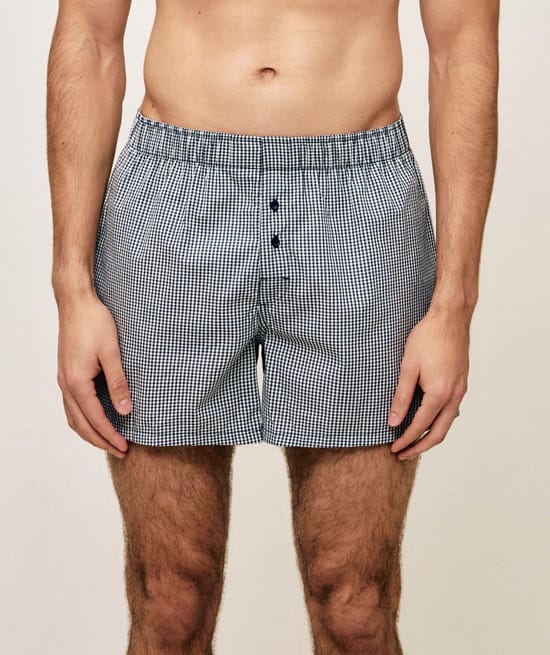 Cotton checked boxers;