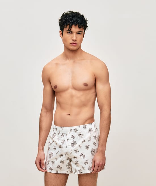 Katoenen boxershorts met cowboyprint;