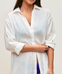 Chemise en lin m&eacute;lang&eacute; manches longues;