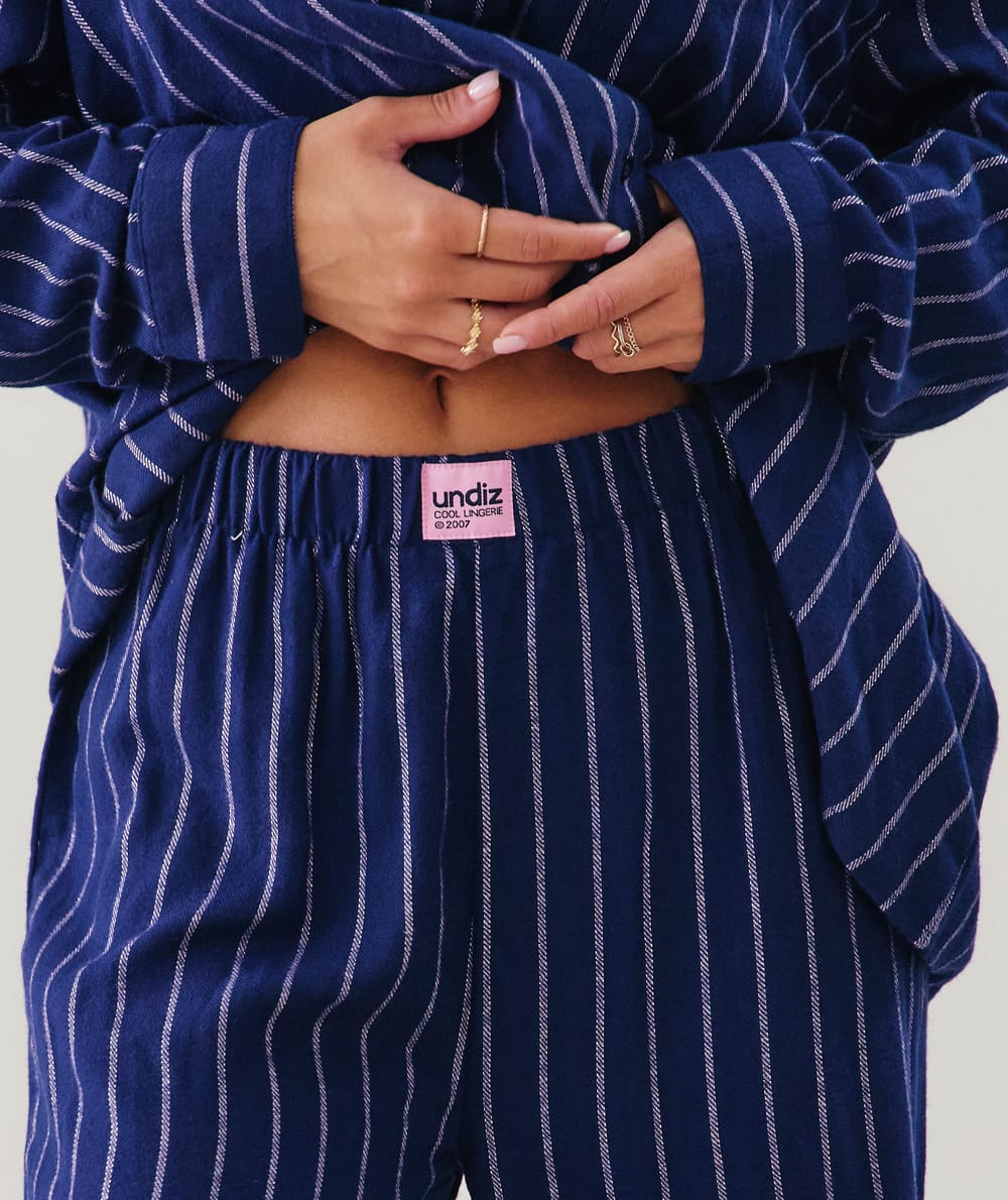 Pantalon en flanelle à rayures;