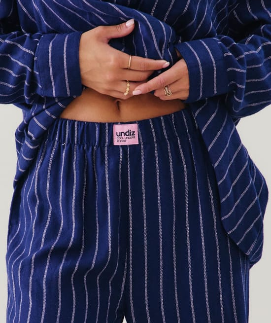 Pantalon en flanelle à rayures;