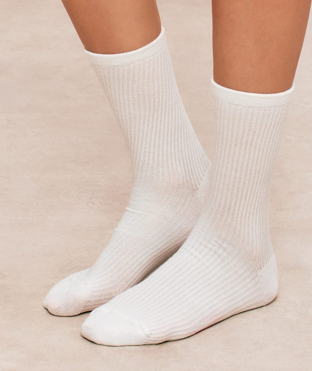 Lot de 3 paires de chaussettes coton &agrave; motifs;