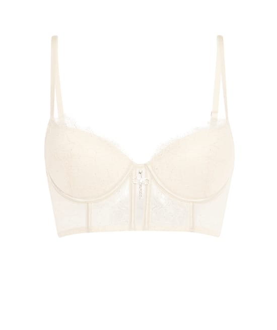 Lace balconette bra;