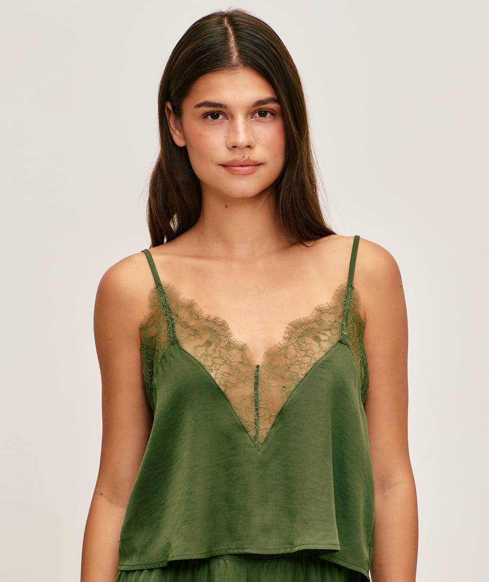 Satin tank top;