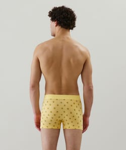 Yellow pattern boxer shorts;