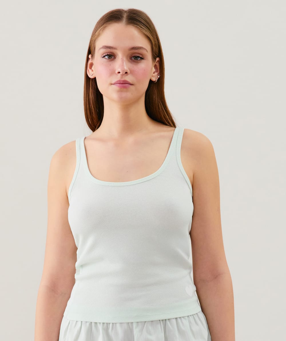 Débardeur en jersey côtelé;