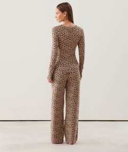 Leopard print thermocosy trousers;