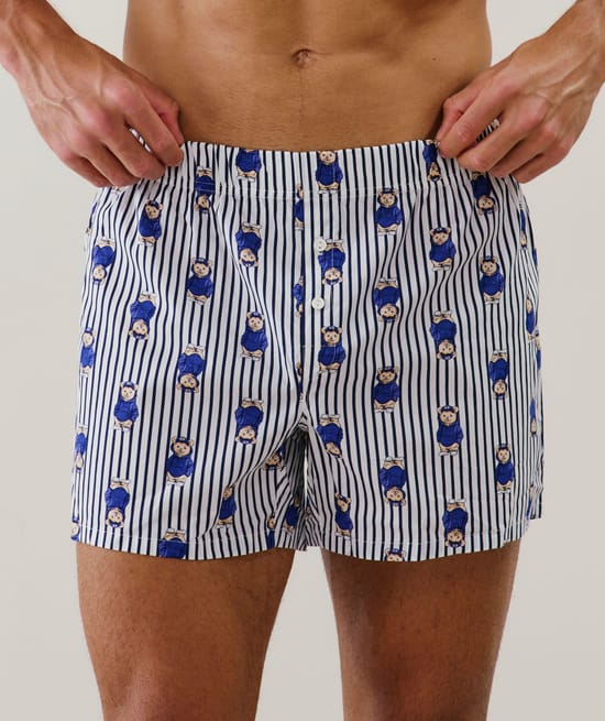 Cotton boxer shorts with pattern;