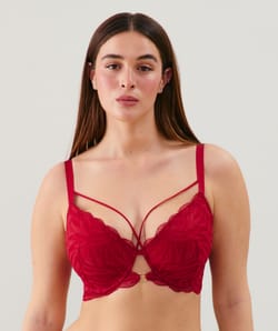 Lace bra - red;