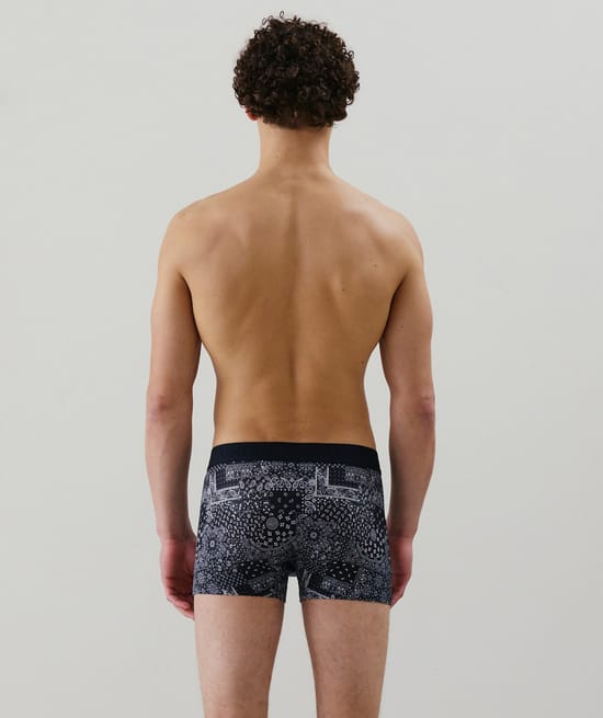 Cotton boxer shorts with pattern;