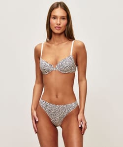 Leopard print microfibre balconette bra;
