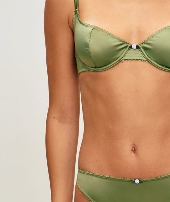Satin balconette bra;
