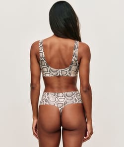 Seamless microfibre bralette with snake pattern;