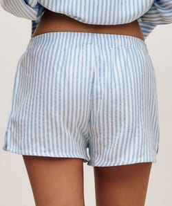 Striped flannel shorts;