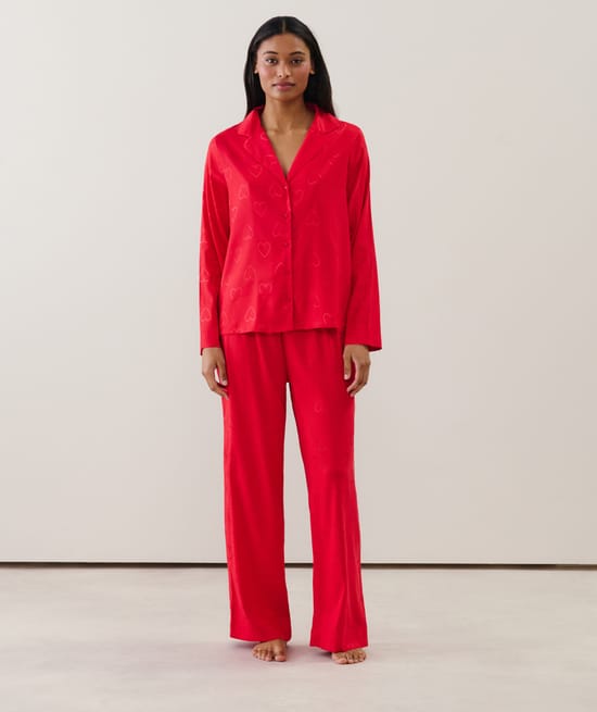 Chemise en satin à motifs;